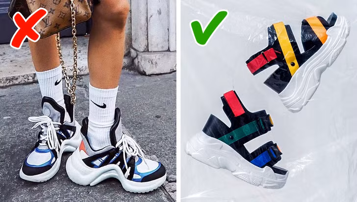 Giày xấu: Giày xấu xí trở nên phổ biến nhờ nhà mốt Balenciaga. Trong vài năm qua, những đôi giày thể thao này được nhiều tín đồ thời trang lăng xê. Tuy nhiên, xu hướng đang thay đổi và bây giờ giày thể thao cổ điển hơn đang hot trở lại.