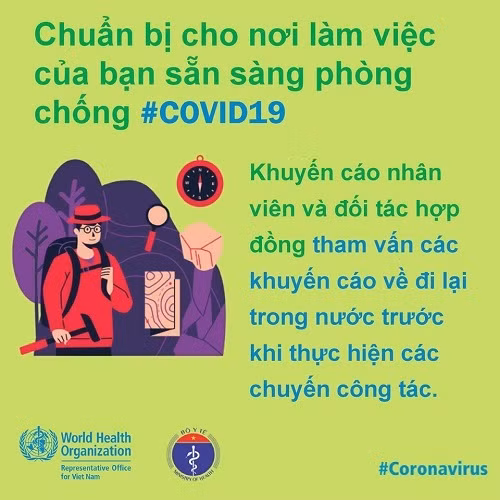 Tham vấn các khuyến cáo về đi lại trước khi đi công tác.