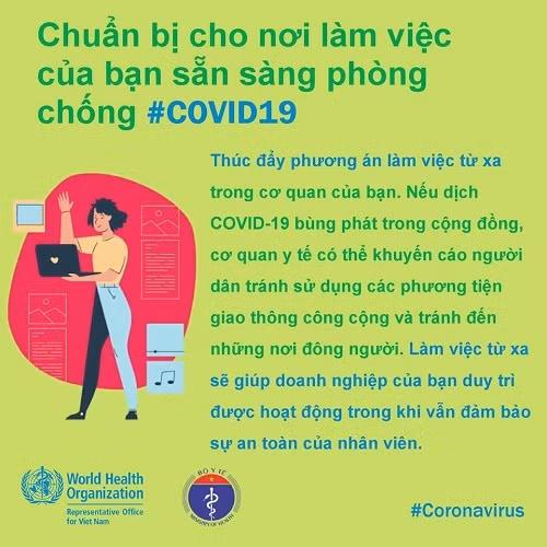 Thúc đẩy phương án làm việc từ xa nếu có thể.