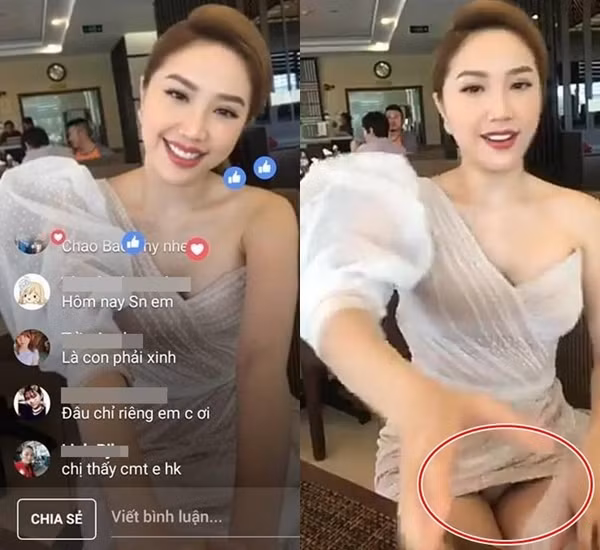 Mặc váy bó sát, ngắn cũn cỡn, Bảo Thy khiến cư dân mạng ngượng chín mặt vì bị lộ ”vùng nhạy cảm” trong lúc livestream.