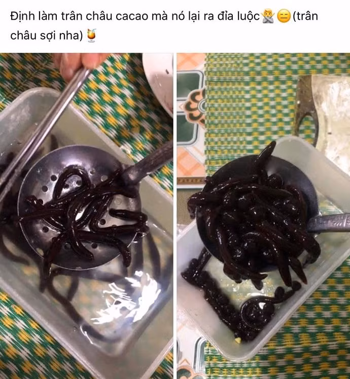 Món trân châu cacao trông như đỉa luộc.