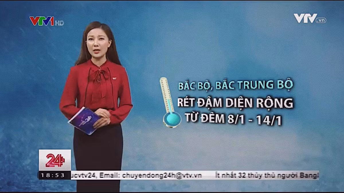  MC thời tiết Quỳnh Hoa là một trong những gương mặt quen thuộc của các bản tin thời tiết trên VTV.