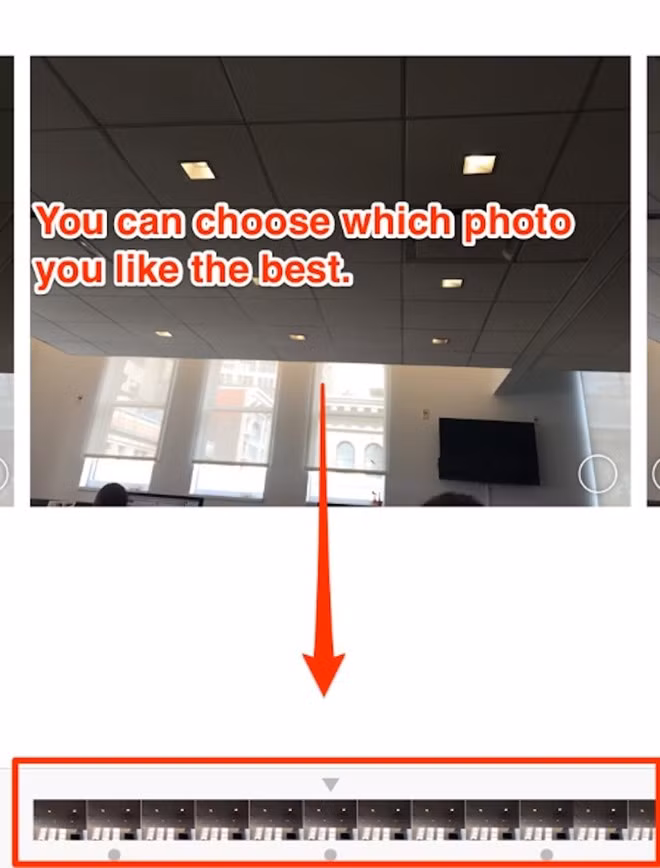 Chạm và giữ phím chụp trên màn hình để kích hoạt chế độ chụp ảnh liên tục Burst Mode, có thể chụp 10 ảnh/giây.