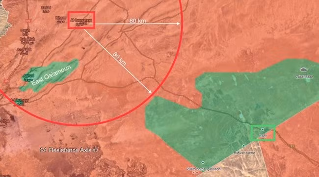 Theo nguồn tin tình báo quân sự tại Damascus, quân đội Syria mở rộng thêm vùng an ninh nhằm ngăn chặn các phần tử khủng bố, ẩn nấp trong vùng 50 km xung quanh căn cứ của liên minh quân sự do Mỹ dẫn đầu tại khu vực thị trấn al-Tanaf, gần biên giới Syria-Iraq. Ảnh: South Front.