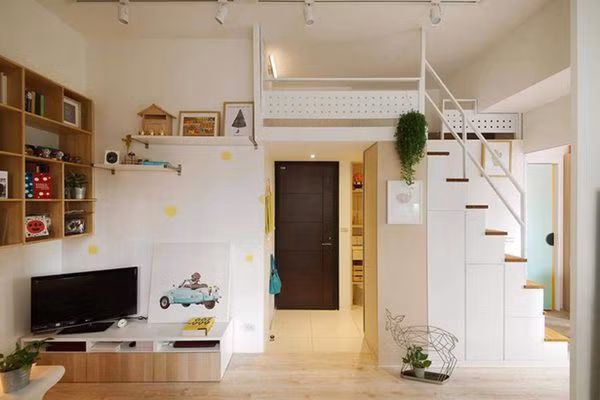 Đồ vật được sử dụng tối giản, sắp xếp gọn gàng.