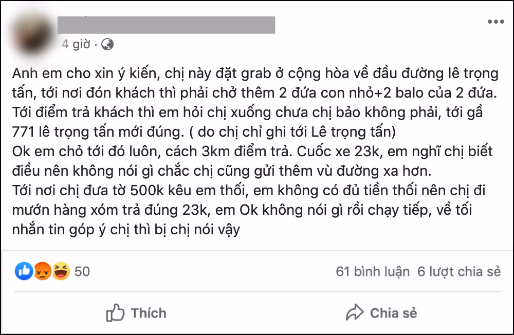 Nhac khach dat diem tra dung cho, tai xe bi miet thi: “An may xa hoi“