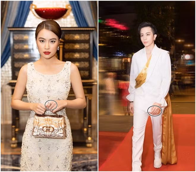Hoàng Thùy Linh và Gil Lê vướng nghi vấn hẹn hò từ tháng 9/2019. Bộ đôi thường xuyên xuất hiện cùng nhau tại sự kiện và nhiều lần đi chơi chung cùng nhóm bạn. Trong ảnh, cả hai đeo nhẫn đôi tại sự kiện ở TP.HCM.