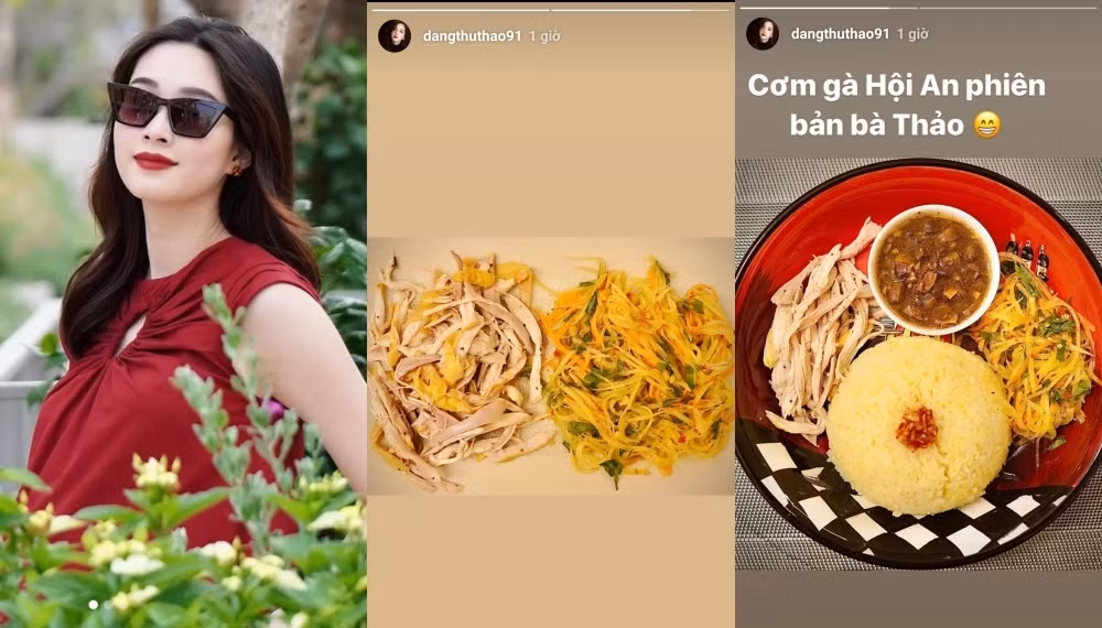 Hoa hau Dang Thu Thao bau vuot mat sap sinh van cham chi vao bep