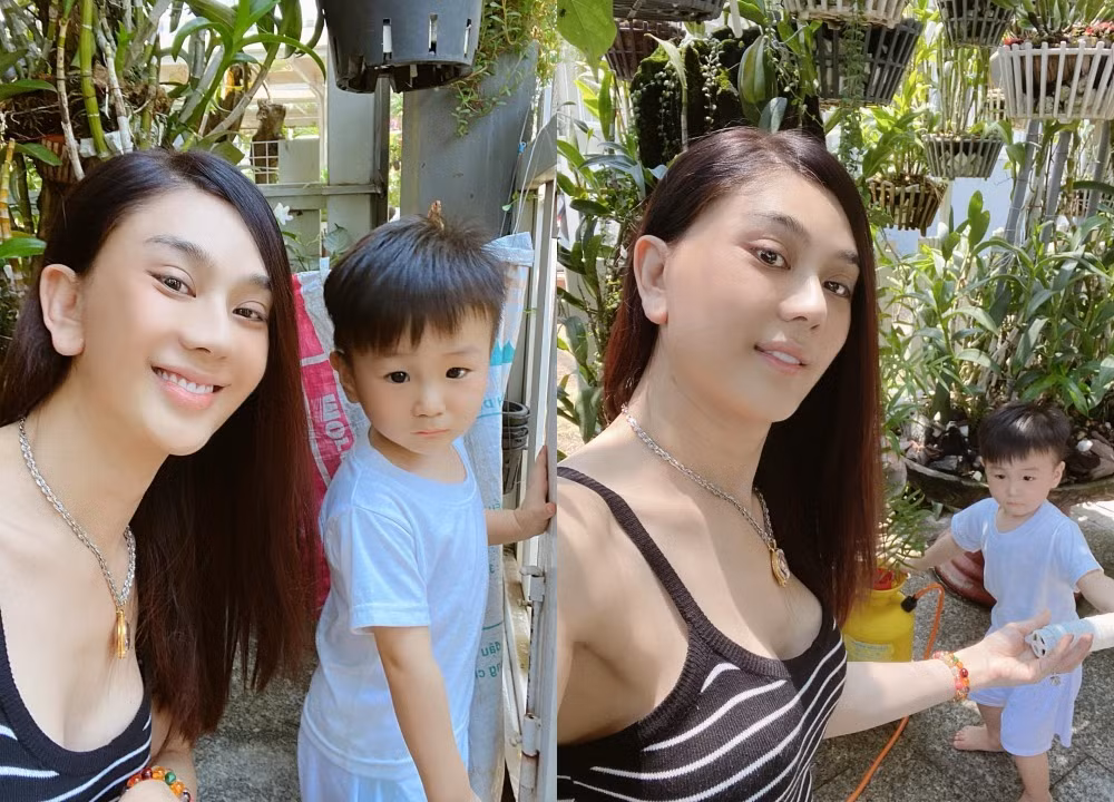 Lâm Khánh Chi đăng tải ảnh chụp bên con trai tại nhà mẹ đẻ. Nữ ca sĩ không nhắc đến việc mâu thuẫn với chồng mà chỉ chia sẻ: “Hai mẹ con em trốn dịch tại nhà ông bà ngoại. 4 ngày rồi dài đằng đẵng”.