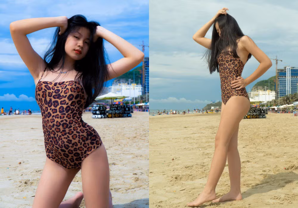 Nhiều người không khỏi bất ngờ trước hình ảnh con gái sinh năm 2005 của nhạc sĩ Lưu Thiên Hương thời gian gần đây, nhất là loạt ảnh Vy Uyên diện bikini, tạo dáng gợi cảm trên bãi biển. Trong khi mẹ Lưu Thiên Hương có phần kín đáo trong cách ăn mặc thì cô con gái 15 tuổi lại chuộng trang phục gợi cảm, với những cách tạo dáng “hút mắt”.