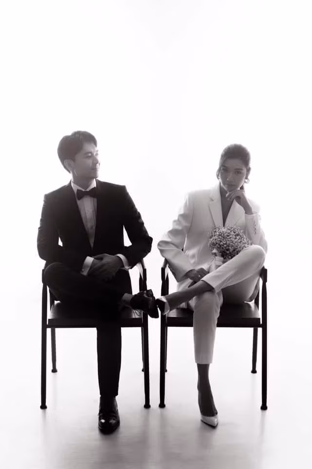 Lo anh cuoi cua Thuy Van va ban trai, co dau tao dang 