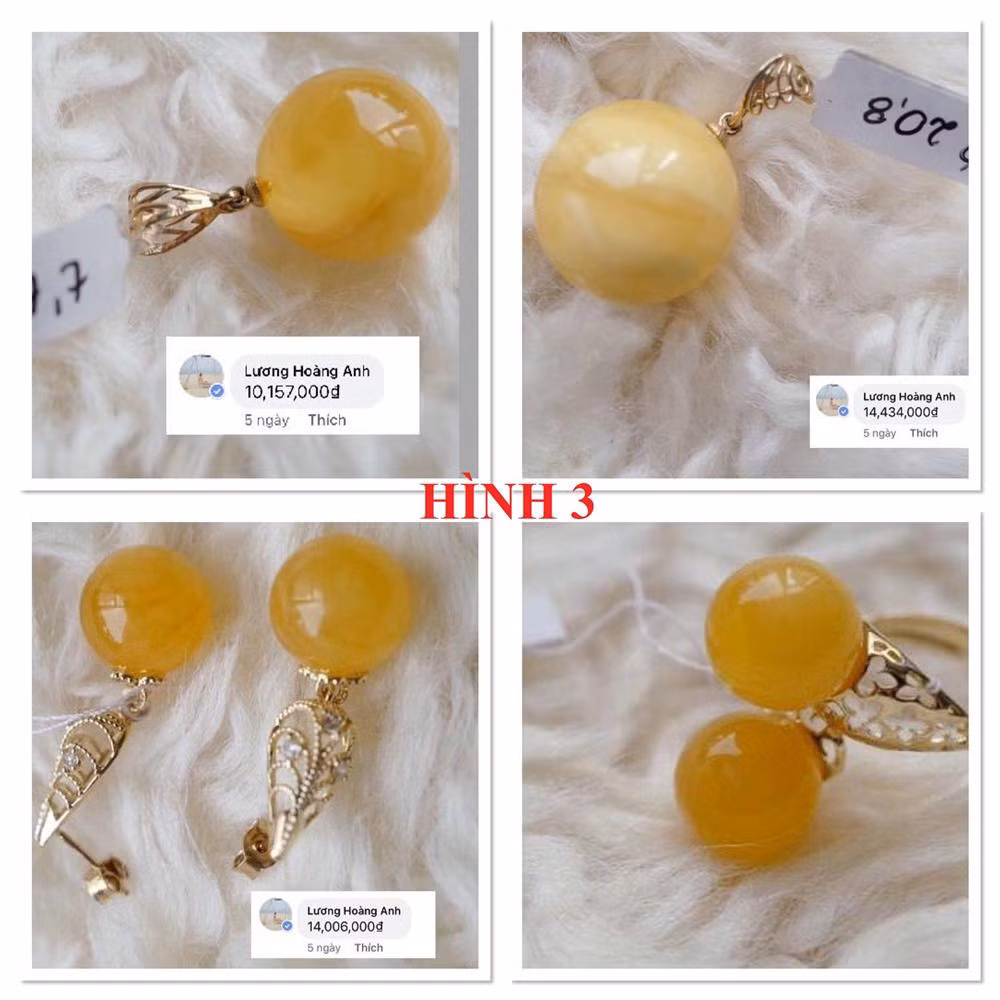 Lương Hoàng Anh còn bán những viên hổ phách khối lượng trung bình từ 15-20 gram với giá từ 10 triệu đến 14 triệu đồng.