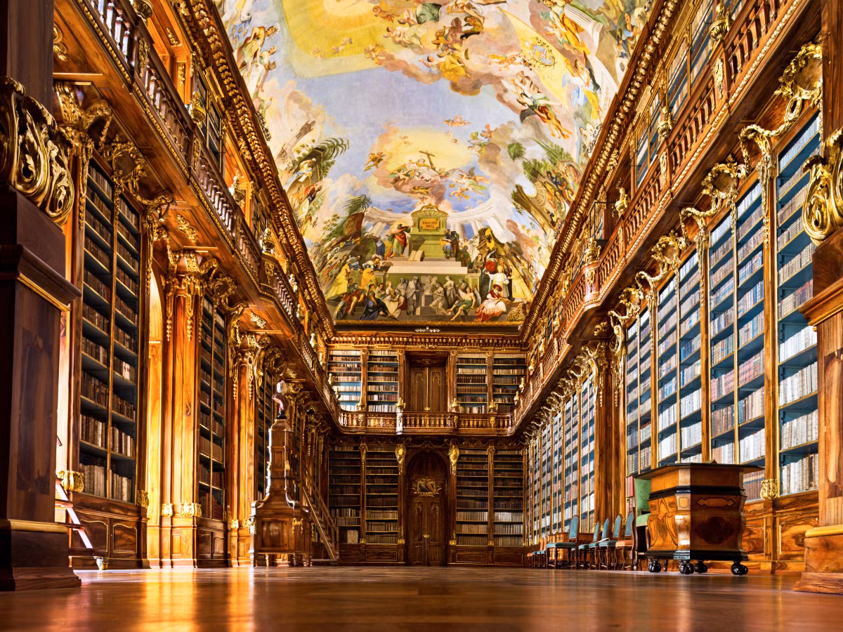 Thư viện Strahov Abbey, Prague, Cộng hòa Czech.