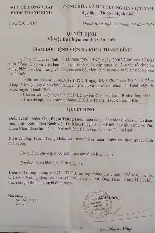 Huy quyet dinh cha bo nhiem “than toc” cho con trai