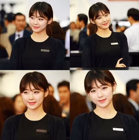 Gương mặt xinh xắn, tự nhiên của cô gái ở mọi góc chụp khiến nhiều chàng trai "phải lòng".