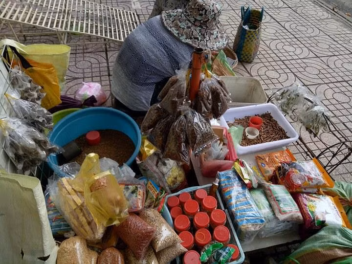 Khách hàng thường mua mỗi ngày một lần cho chim, cá ăn. Mỗi lần mua chỉ từ 2.000 - 10.000 đồng. "Đặc sản" của khu chợ độc đáo này là sâu bọ, cào cào, dế, châu chấu...