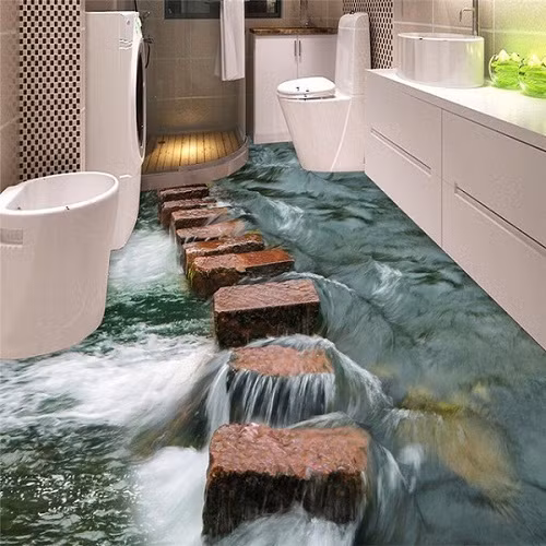 Thiết kế mặt sàn mô phỏng suối nước sống động như thật.