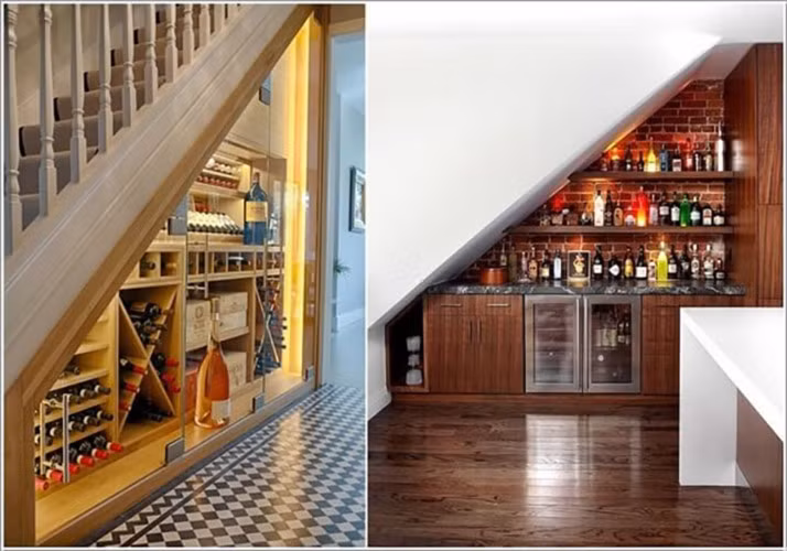 Tạo một tủ rượu vang hoặc bar nhỏ trong nhà.