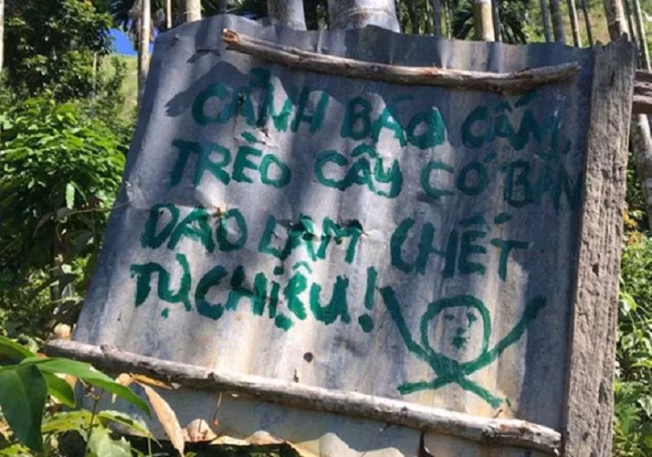 Có "trăm phương ngàn kế" đã được các chủ vườn nghĩ ra để chống trộm thành quả mà mình chăm bẵm. Ảnh: Tổng hợp