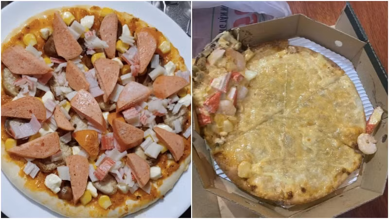 Bằng một cách kỳ diệu nào đó mà chiếc bánh này có đế một nơi, nhân một nơi. Ảnh: Tổng hợp