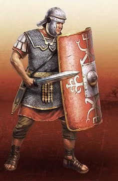 Khi sử dụng kiếm Gladius, binh sĩ La Mã thường kết hợp với những chiếc khiên để phát huy tối đa ưu điểm của nó trên chiến trường nhằm tiêu diệt quân địch.