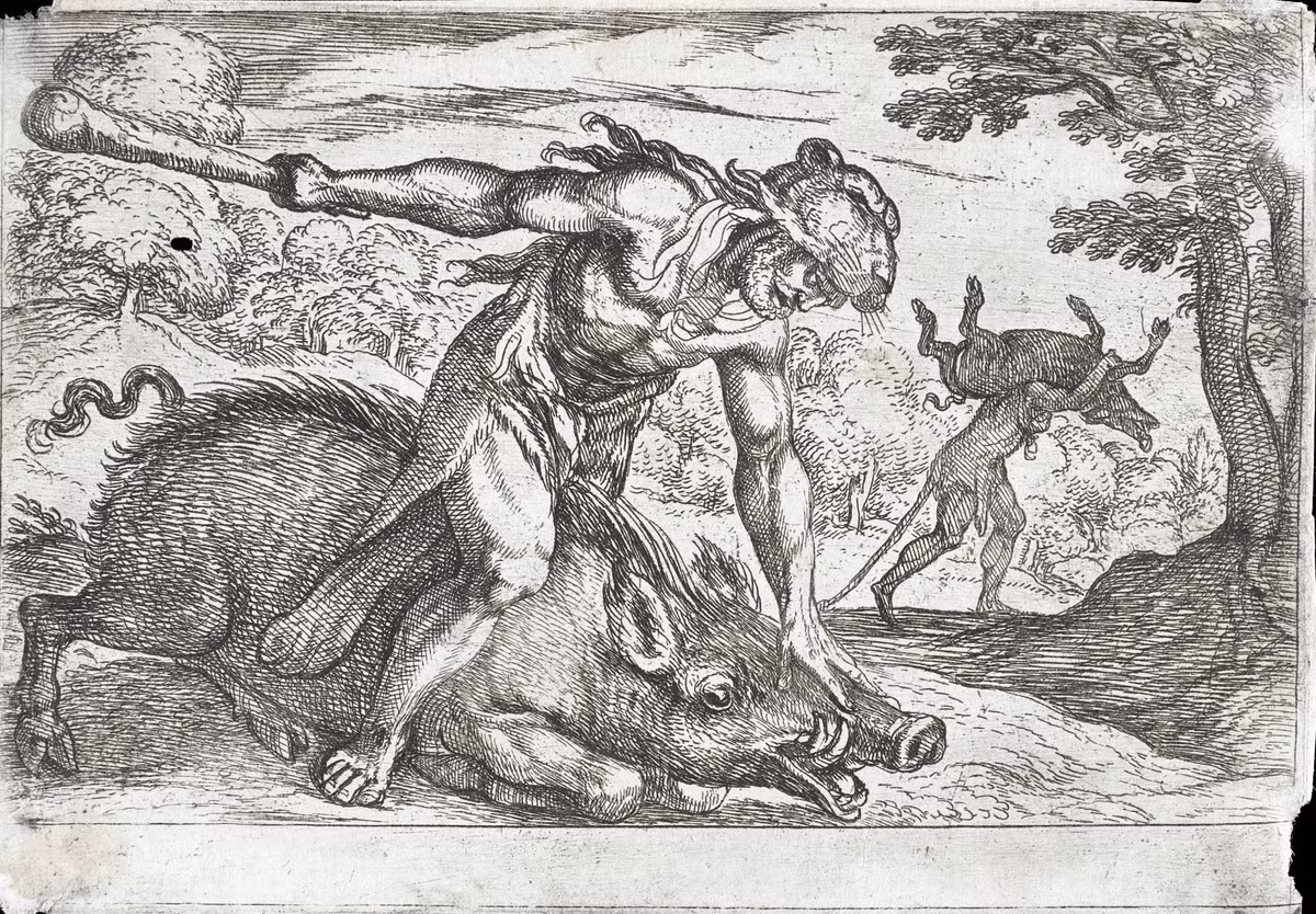 Theo đó, Hercules biết được heo rừng Erymanthian sống trên ngọn núi Erymanthus nên đã tìm kiếm nó.