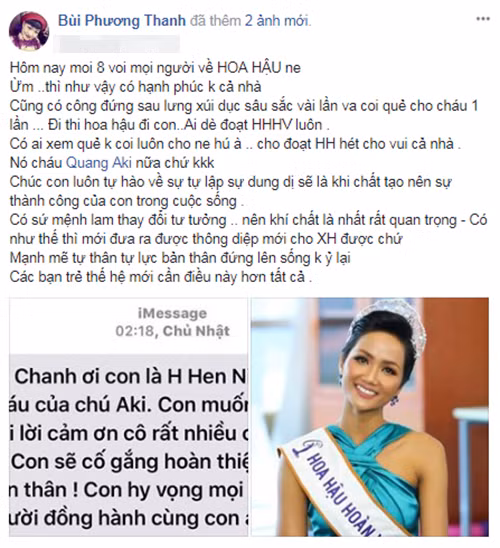 Chia sẻ của Phương Thanh.