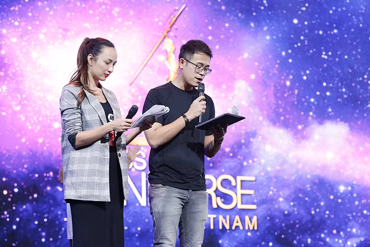 Đảm nhận vai trò dẫn dắt chương trình chung kết Hoa hậu Hoàn vũ Việt Nam là Hoa hậu Ngọc Diễm và MC Đức Bảo.