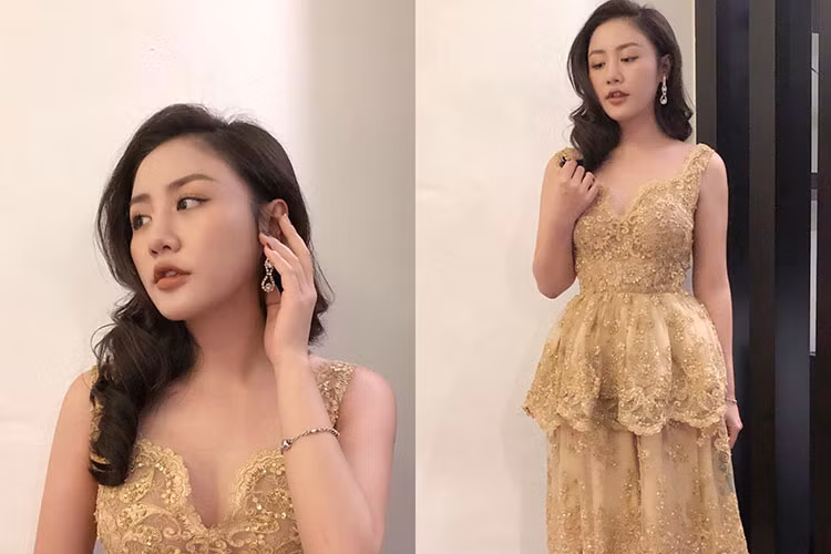 Văn Mai Hương mặc gợi cảm bất chấp thời tiết giá lạnh của Hà Nội.