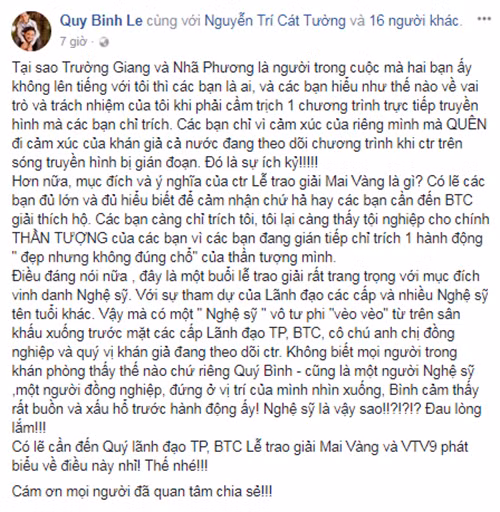 Chia sẻ của Quý Bình.