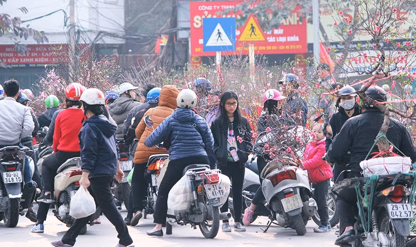 Người dân vẫn chọn mua các cành đào nhỏ và vừa vào chiều 29 Tết là chủ yếu.
