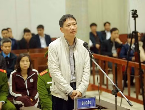 Trịnh Xuân Thanh tại phiên tòa xét xử. Ảnh: TTXVN.