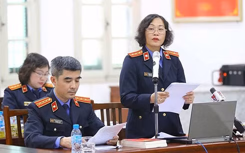 Đại diện Viện Kiểm sát tại phiên tòa. (Ảnh: TTXVN)