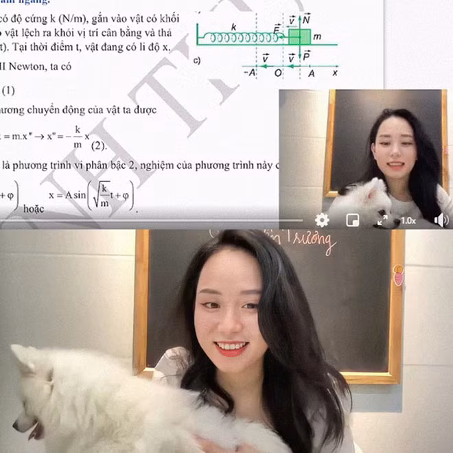 Bằng cách giảng dạy online mới mẻ, nhiệt tình và ngoại hình xinh xắn, cô giáo trẻ được nhận xét là “truyền cảm hứng mạnh mẽ cho học sinh học môn Vật lý”.