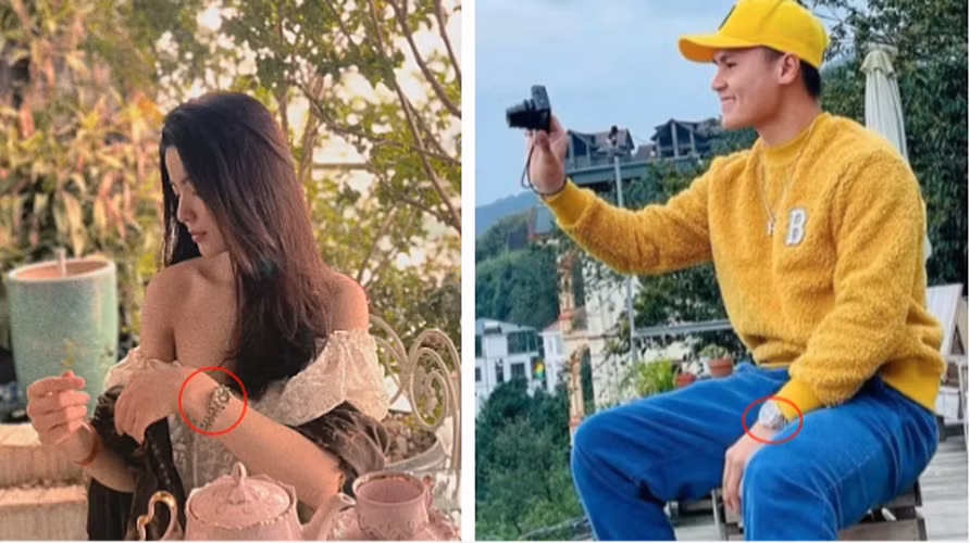 Chưa hết, đồng hồ được Thanh Huyền sử dụng gần đây na ná với chiếc đồng hồ yêu thích của Quang Hải.