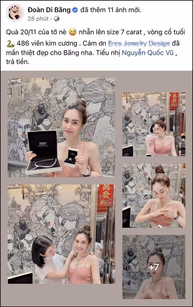 Những tưởng chỉ là những lời nói chơi, thế nhưng đến ngày hôm nay nữ đại gia Đoàn Di Băng khoe món quà giá trị cực lớn mà chồng tặng nhân ngày 20/11 gây chú ý.