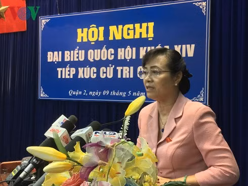 Bà Nguyễn Thị Quyết Tâm, Chủ tịch HĐND TPHCM phát biểu tại hội nghị.