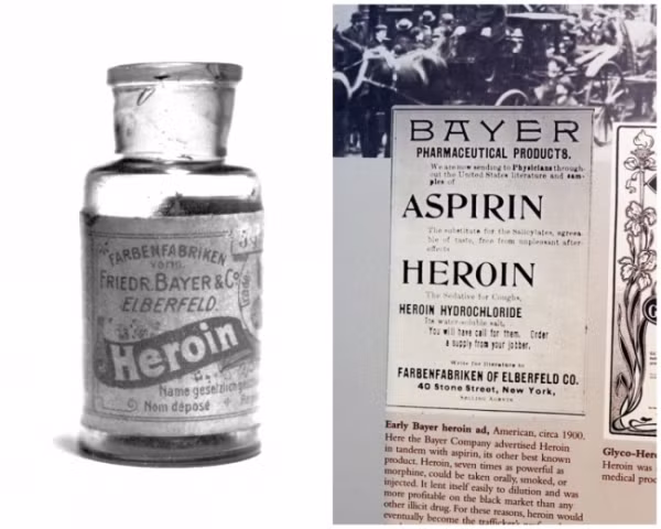 Dùng heroin làm thuốc trị ho: Ai cũng biết rằng heroin là một chất gây nghiện cực kỳ nguy hiểm, thế nhưng khoảng 100 năm trước, chất này được sử dụng rộng rãi để điều trị bệnh ho. Thậm chí, chất này còn được sử dụng cho cả trẻ em. Mãi đến năm 1924, các nhà khoa học này mới phát hiện ra heroin sẽ được gan chuyển hóa thành morphine và gây độc cho cơ thể. Kể từ đó, chất này mới bị cấm trong điều trị bệnh. Nhưng riêng ở Đức, mãi đến năm 1971 họ mới nghiêm cấm hoàn toàn việc sử dụng chất này để sản xuất thuốc.
