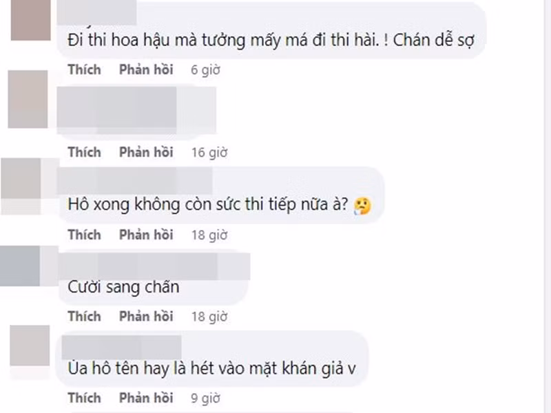 Nhiều khán giả tỏ ra không hài lòng về màn hô tên của các thí sinh Miss Grand Vietnam 2022, cho rằng như đang xem cuộc thi hài. Ảnh chụp màn hình