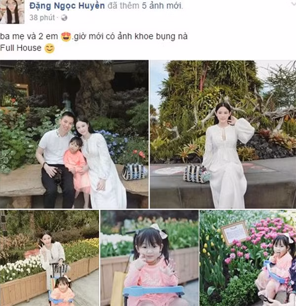 Mới đây, nhiều fan cho rằng Huyền Baby đang mang thai lần 2 sau khi cô đăng ảnh cùng dòng chú thích "Outfit của bầu 4 tháng vẫn phải sành điệu" trên trang cá nhân.