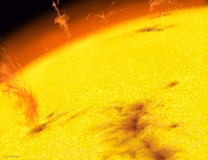 Bề mặt Mặt trời. (Nguồn: Sputnik)