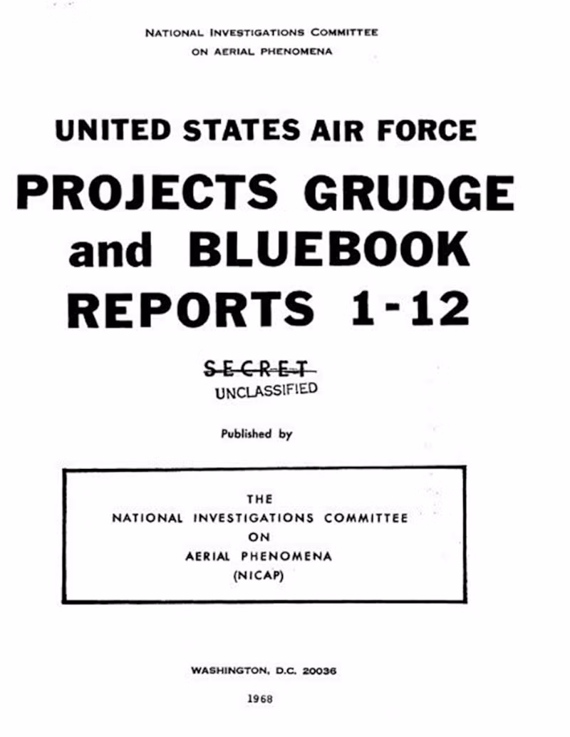 Trong nhiều năm, Blue Book đã điều tra 12.618 báo cáo liên quan đến hoạt động của UFO. Khoảng 94% đối tượng mà nó điều tra cuối cùng đã được xác định và giải thích. Blue Book đã bị ngừng hoạt động vào năm 1969 do không có nhiều báo cáo đáng chú ý về UFO.