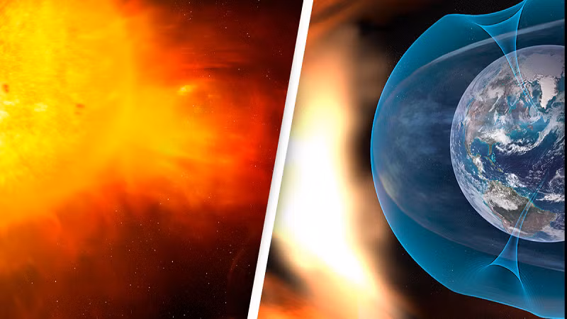 Đài quan sát Động lực học Mặt trời của Cơ quan Hàng không Vũ trụ Mỹ (NASA) đã chụp được các vụ phun trào từ vết đen Mặt trời – một vùng tối nhiệt độ thấp hơn so với các phần khác của bề mặt Mặt trời – lần lượt phóng ra các dòng plasma sáng chói lóa. Nhiều khả năng, đây chính là “thủ phạm” gửi sóng xung kích về phía Trái đất.