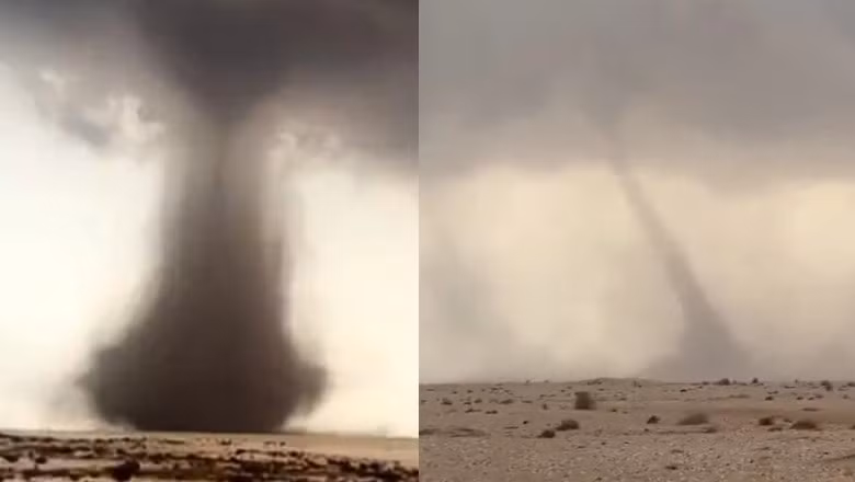Hôm 7/12, Cục Khí tượng Qatar đã chia sẻ video lốc xoáy xuất hiện trên sa mạc ở phía bắc đất nước. Trong video, một cơn lốc xoáy màu đen khổng lồ hình thành giữa sa mạc. Một video khác sau đó quay cảnh cơn lốc xoáy di chuyển về phía xa.