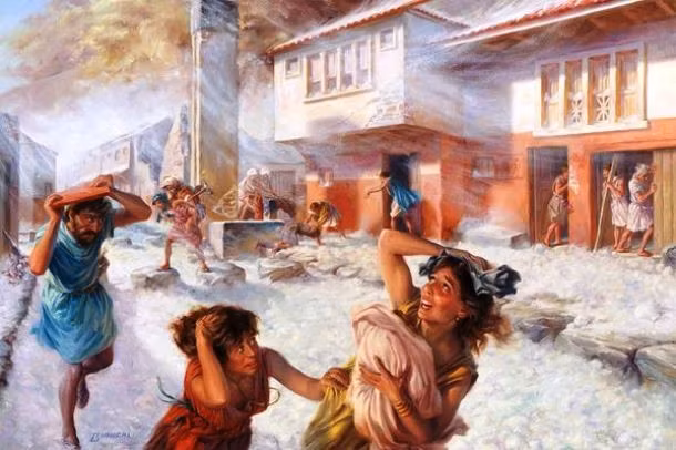 Khi khai quật một ngôi nhà, Emmerson còn phát hiện một bể nước lưu trữ nước giữa hai hố chứa mảnh vỡ của gốm, thực phẩm như xương động vật, hạt nho và ô-liu. Cho thấy nó giống như một nhà ăn.