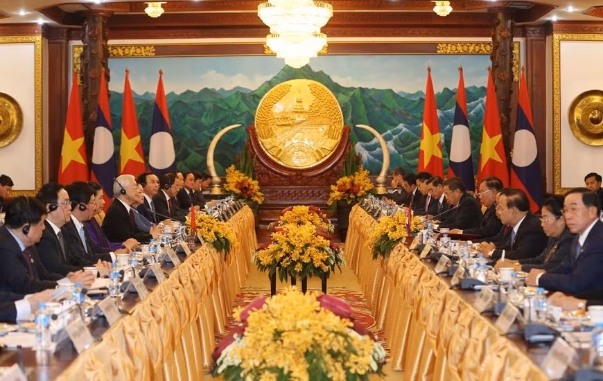 Le don trong the Tong bi thu, Chu tich nuoc tai thu do Vientiane-Hinh-4