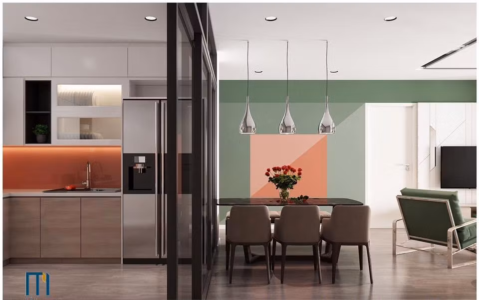 Do rộng 120 m2 nhưng chỉ có ít phòng nên các phòng tương đối thoáng, rộng.