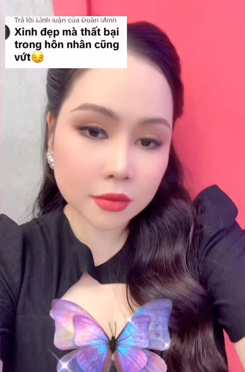 Mới đây, khi một cư dân mạng để lại bình luận: "Xinh đẹp mà thất bại trong hôn nhân cũng vứt", nữ diễn viên đáp trả: "Thất bại thì làm lại, vứt là vứt thế nào".