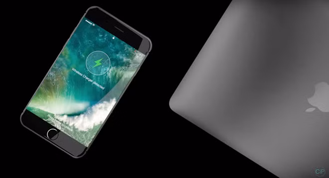 Để người dùng cảm giác được đây là sản phẩm của tương lai, iPhone 8 concept tích hợp sạc không dây và khả năng phát hiện nguồn sạc đang ở gần.