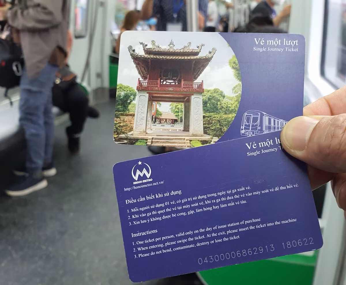 Vé 1 lượt tuyến đường sắt Cát Linh - Hà Đông. (Ảnh: Tin Tức)